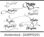 Mughlai Logo Design in Elegant Typography, Mughlai Monogram Logo – Heritage Style Wordmark for Authentic Mughal Restaurant Branding