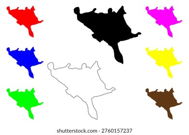 Mugla city (Republic of Türkiye, Turkey) map vector illustration, scribble sketch Mugla map