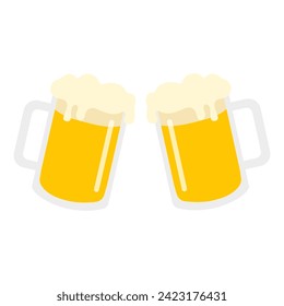 Mugs of beer. Vector illustration