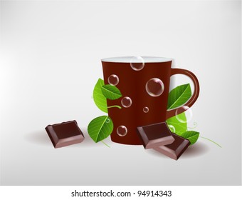 mugs with chocolate