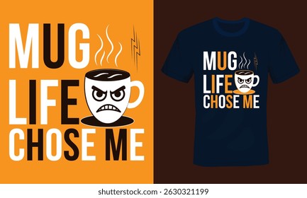 Canecas (Café Amante) Tipografia T-shirt Design.