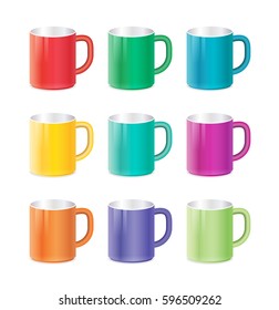 Mugs colored templates for your design