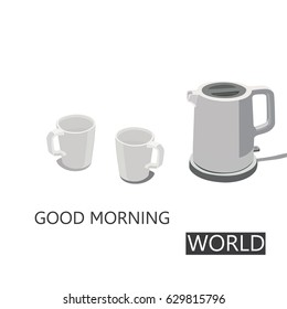 mugs and kettle