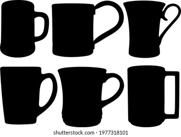 Mugs large and small, simple and delicate in the set.