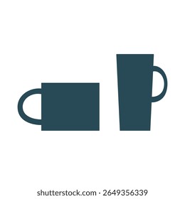 Mugs on white background. Flat vector illustration. Design for textiles, posters, labels.