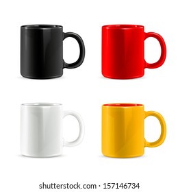 Mugs vector set