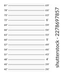 Mugshot background. Police lineup wall. Mug-shot measuring scale.