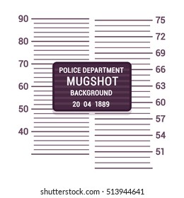 Mugshot background template. Cartoon vector flat-style illustration