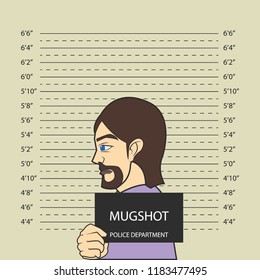 mugshot criminal line with centimeter scale for photograph background. vector illustration