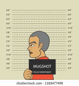 mugshot criminal line with centimeter scale for photograph background. vector illustration