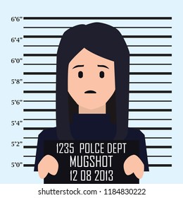 mugshot criminal line with centimeter scale background. vector illustration