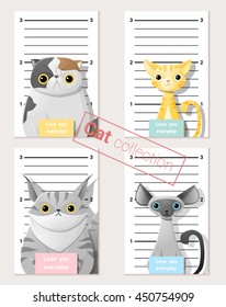 Mugshot of  cute cats holding a banner , vector, illustration