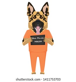 Mugshot prison clothes dog  Shepherd
