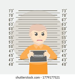 mugshot prisoner design character on white background