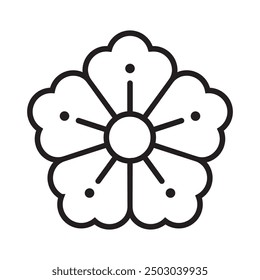 mugunghwa flower icon logo vector design outline