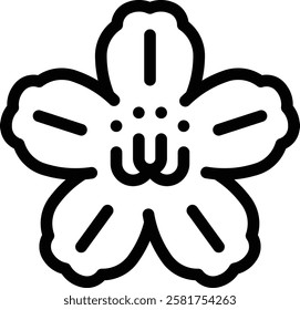 mugunghwa icon. Thin Linear Style Design Isolated On White Background