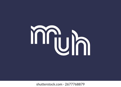 MUH Creative Unique Modern Letter Logo Design. Elegant Monogram Logo Design with Decorative Elements and Typography