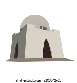 Muhammad Ali Jinnah tomb in karachi vector design art 