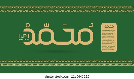 Muhammad was an Arab religious, social, and political leader and the founder of Islam. According to Islamic doctrine, he was a prophet divinely inspired to preach and confirm the monotheistic teaching