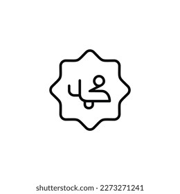 Muhammad line icon isolated on white background