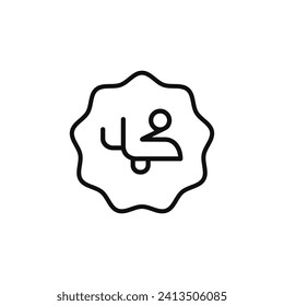 Muhammad line icon isolated on white background