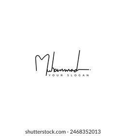 Diseño de Vector de logotipo de firma de nombre Muhammad