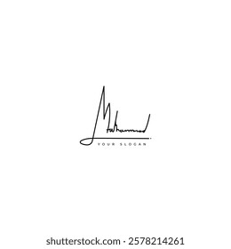 Muhammad name signature logo vector design
