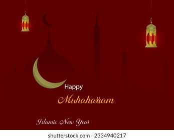 Muharram day greetings celebration party. Illustration. poster banner wallpaper template design for muharram islamic new year celebration