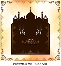 Muharram festival and Islamic new year celebration background vector