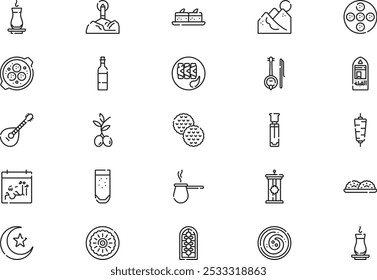 Muharram icons collection is a vector illustration with editable stroke.