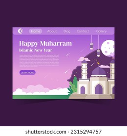 Muharram Islamic New Year Celebration Website Landing Page Design Template