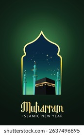 Muharram  Islamic new year vector poster