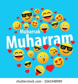muharram mubarak has mean muslim event, label or sign for greeting card or poster