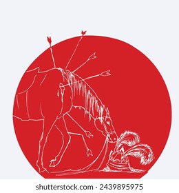 Muharram Silhouette Horse of Imam Hussain silhouette for Ashura designs Muharram decorative element
