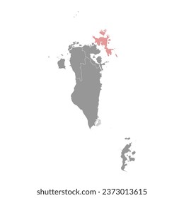 Muharraq Governorate map, administrative division of the Bahrain.