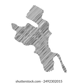 Muharraq Governorates Bahrain Thread Map Line Vektorillustration