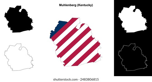 Muhlenberg County (Kentucky) outline map set