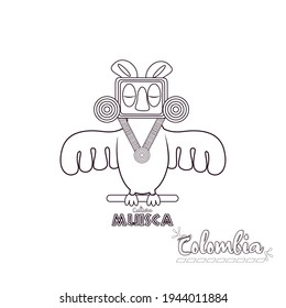 Escultura muisca. Cultura colombiana - Ilustración vectorial