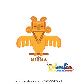 Escultura muisca. Cultura colombiana - Ilustración vectorial