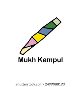 Mukh Kampul map. vector map of Cambodia Country colorful design, illustration design template on white background