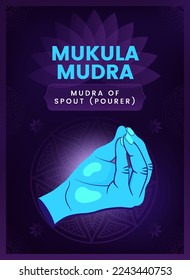 Mukula Mudra Hand Gesture - Vector illustration