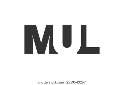 MUL logo design. Initial letter M U L bold font style for tech startups, consulting, corporate branding. Creative company name, headlines typography identity, trendy logotype. Vector illustration.