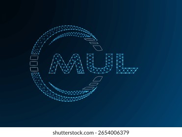 Diseño de Vector de logotipo de letra polivinílica baja MUL. Diseño de logotipo de poliéster inferior de MUL. Logotipo de poliéster bajo.