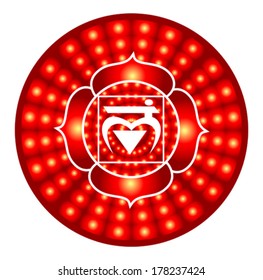 Muladhara chakra round vector illustration