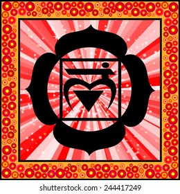Muladhara chakra vector illustration
