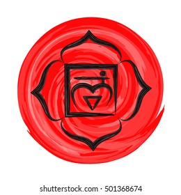 Muladhara chakra vector illustration. Icon.