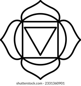 Muladhara icon. The first root chakra. root chakra symbol icon vector design