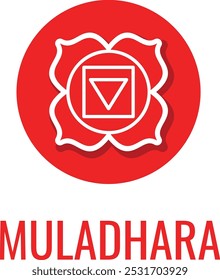 Logo Muladhara. Símbolo esotérico indiano. Chacra de ioga