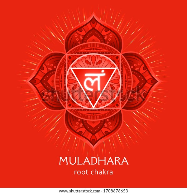 Muladhara Root Chakra Symbol Colorful Mandala Stock Vector (Royalty ...