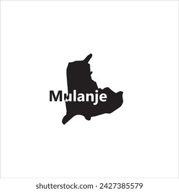 Mulanje Malawi map and black lettering design on white background